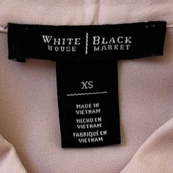 White House Black Market Blush Pink Button Up Shirt Soft Stretch Work Blouse XS - Picture 2 of 8